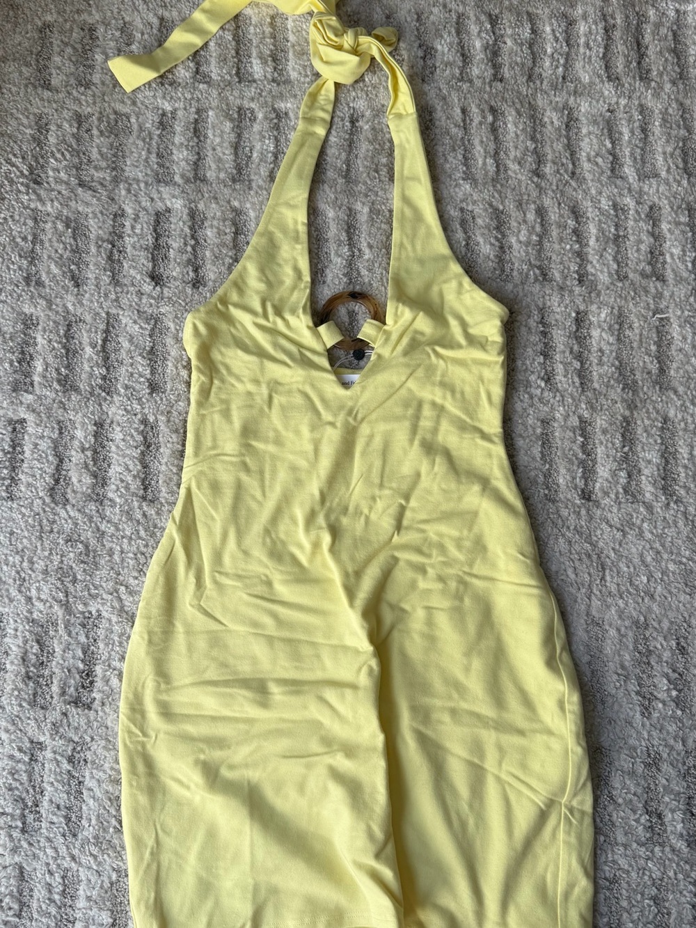Lovers & Friends Yellow Danielle Halter Mini Dress